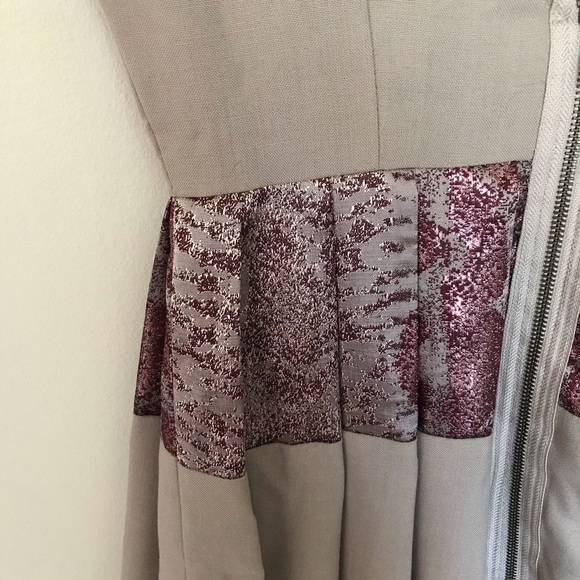 K. BROWER Deep V-Back Zip Pleated Dress - Picture 2 of 6